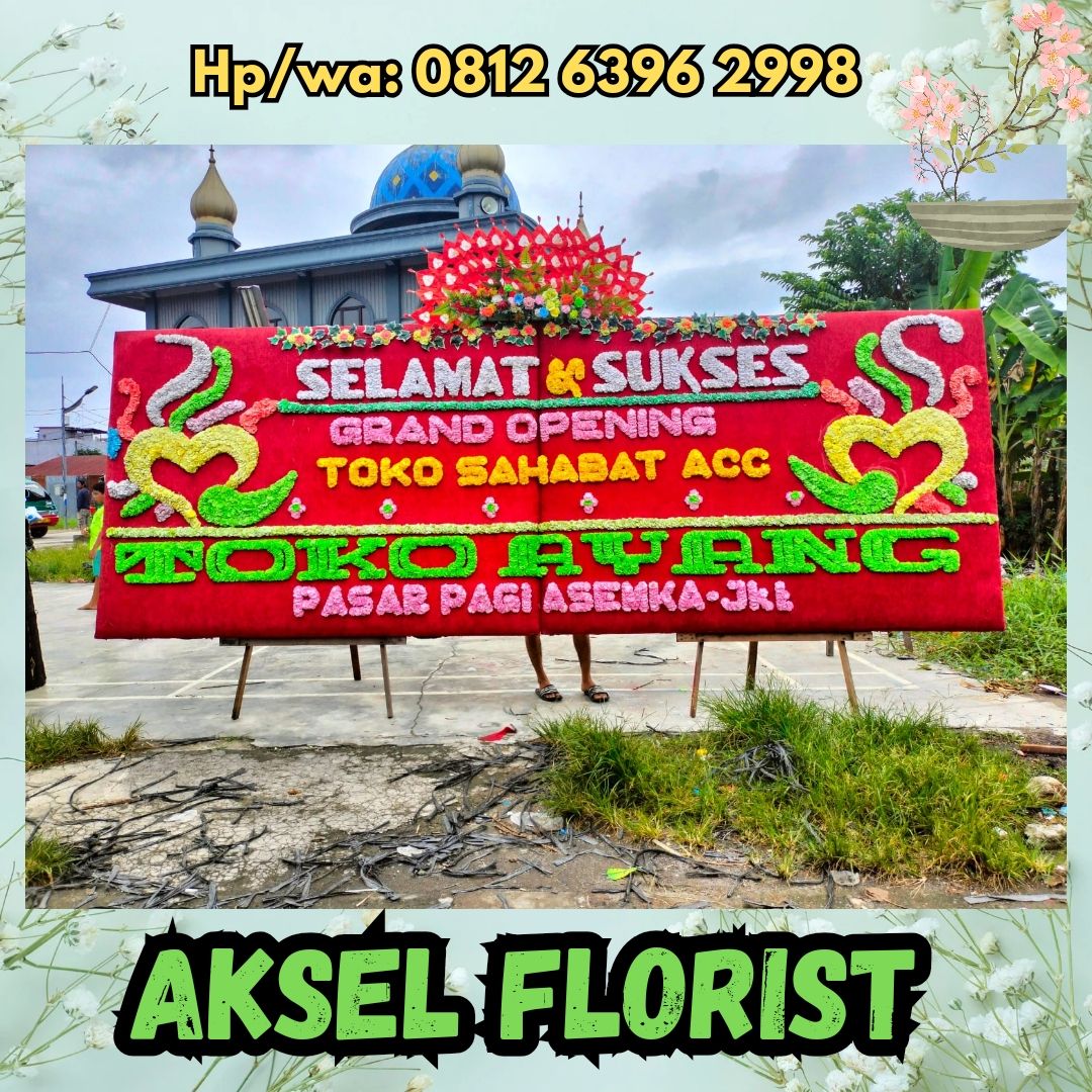 papan bunga opening toko di medan