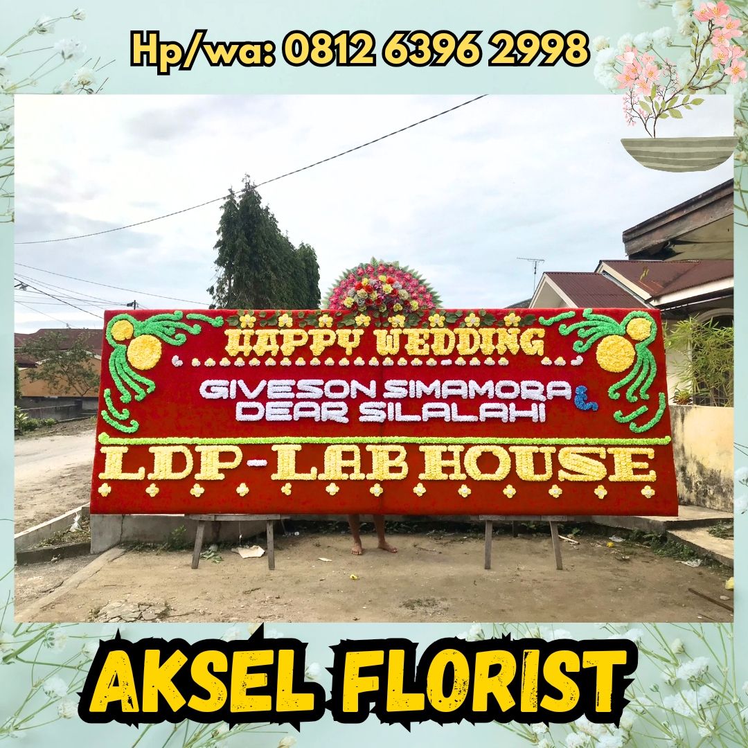 papan bunga pernikahan aek kanopan