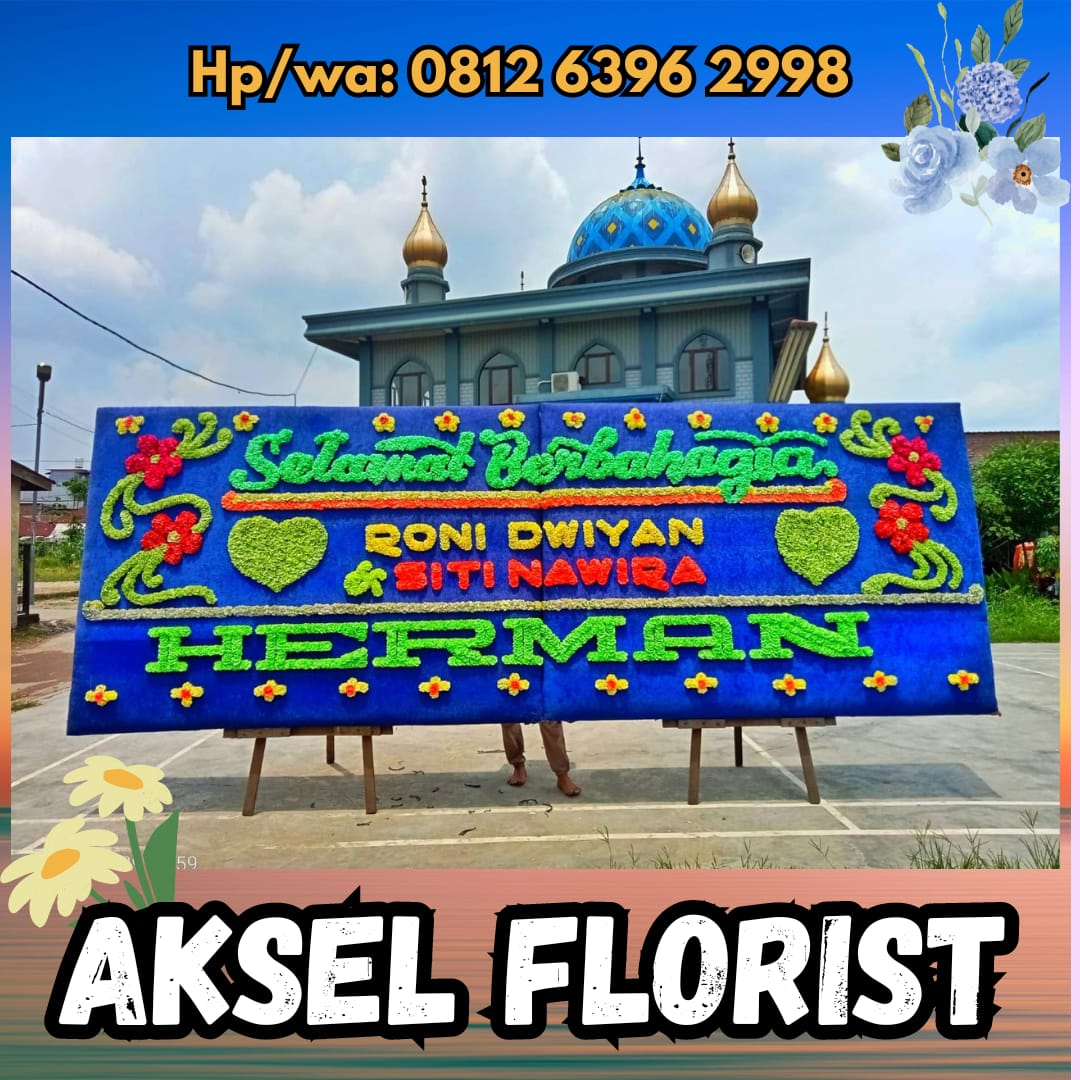 papan bunga pernikahan sei rampah murah