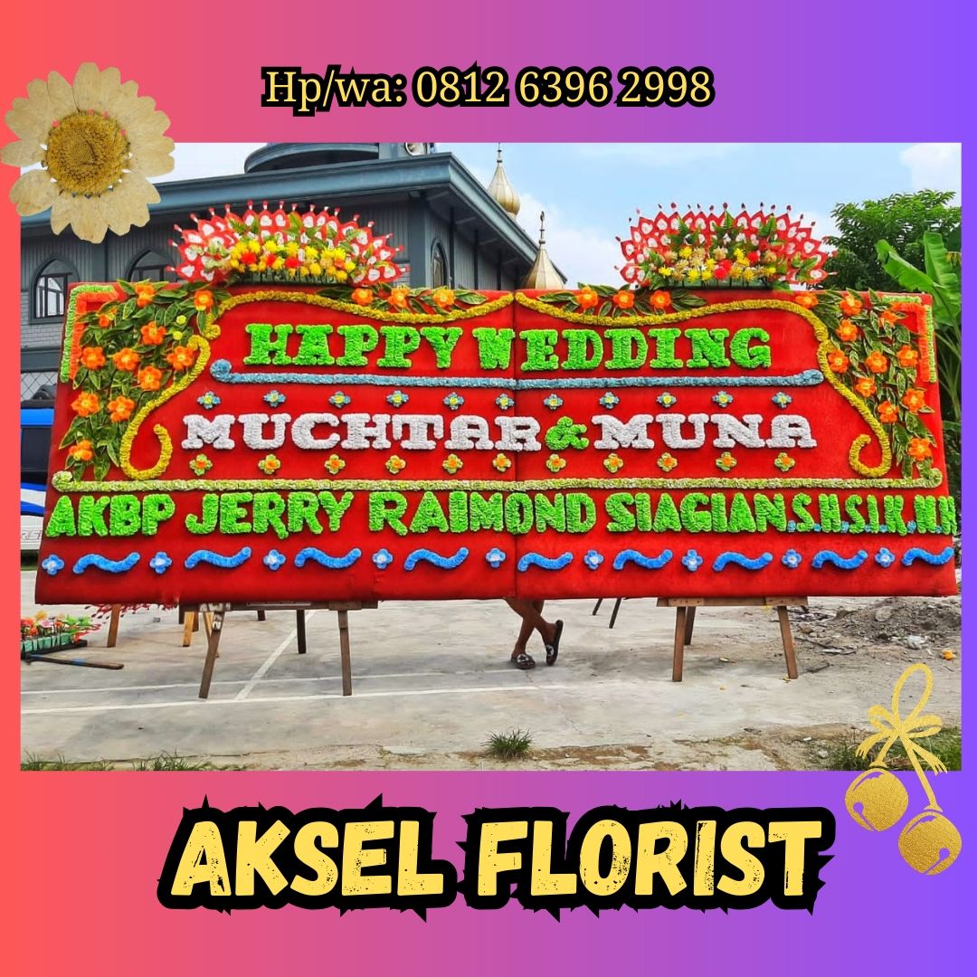 Papan Bunga Pernikahan ke Wisma Tosin (Toga Sinaga) Medan