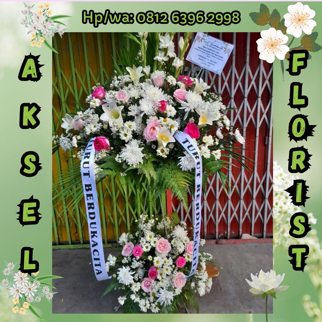 standing flower ucapan dukacita medan