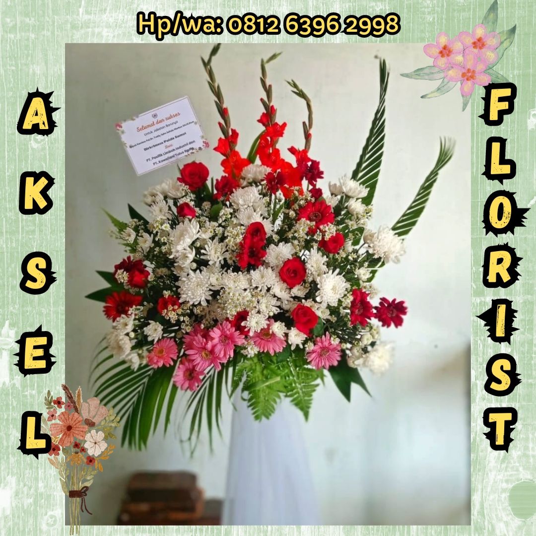 standing flower ucapan selamat sukses medan